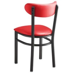 LT&S Boomerang Series Lancaster Table & Seating Boomerang Black Finish Chair With 2 1/2" Red Vinyl Padded Seat And Back 5 LT&S Boomerang Series Lancaster Table & Seating Boomerang Black Finish Chair With 2 1/2" Red Vinyl Padded Seat And Back -Zown Shop 2093182