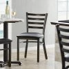 Lancaster Table & Seating Distressed Copper Finish Ladder Back Chair With 2 1/2" Black Vinyl Padded Seat