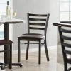Lancaster Table & Seating Distressed Copper Finish Ladder Back Chair With 2 1/2" Dark Brown Vinyl Padded Seat
