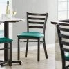 Lancaster Table & Seating Distressed Copper Finish Ladder Back Chair With 2 1/2" Green Vinyl Padded Seat