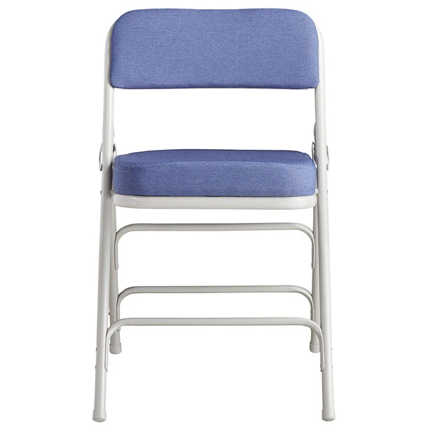 Lancaster Table & Seating Blue Fabric Folding Chair With 2" Padded Seat 4 Lancaster Table & Seating Blue Fabric Folding Chair With 2" Padded Seat - Image 4