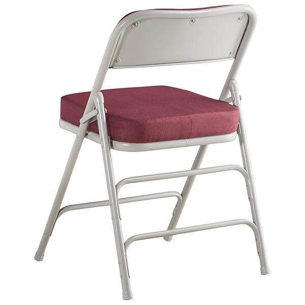 Lancaster Table & Seating Burgundy Fabric Folding Chair With 2" Padded Seat 3 Lancaster Table & Seating Burgundy Fabric Folding Chair With 2" Padded Seat - Image 3