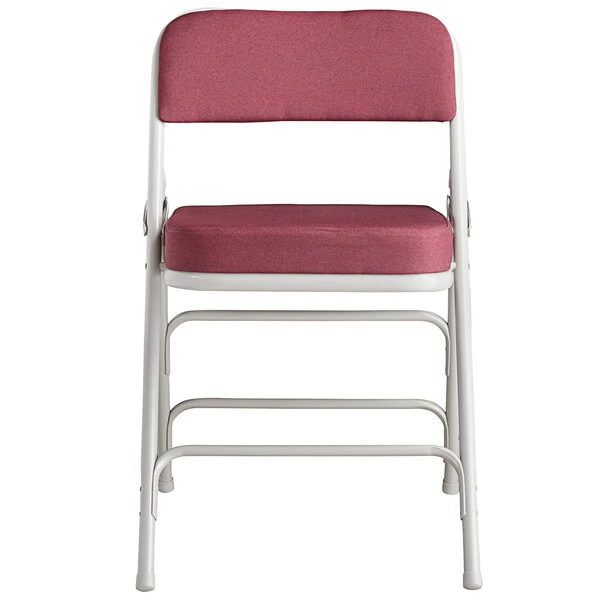 Lancaster Table & Seating Burgundy Fabric Folding Chair With 2" Padded Seat 4 Lancaster Table & Seating Burgundy Fabric Folding Chair With 2" Padded Seat - Image 4