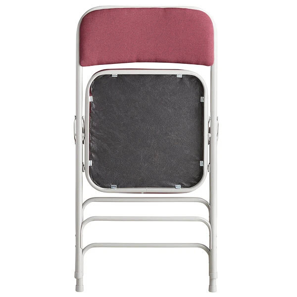 Lancaster Table & Seating Burgundy Fabric Folding Chair With 2" Padded Seat 5 Lancaster Table & Seating Burgundy Fabric Folding Chair With 2" Padded Seat - Image 5