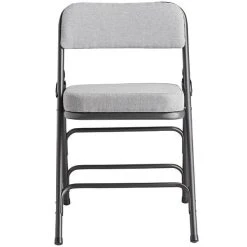 Lancaster Table & Seating Grey Fabric Folding Chair With 2" Padded Seat 7 Lancaster Table & Seating Grey Fabric Folding Chair With 2" Padded Seat -Zown Shop 2095674