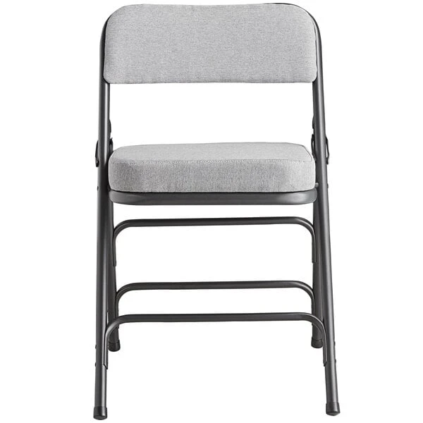 Lancaster Table & Seating Grey Fabric Folding Chair With 2" Padded Seat 3 Lancaster Table & Seating Grey Fabric Folding Chair With 2" Padded Seat - Image 3