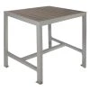 BFM Seating Seaside 31" X 48" Soft Gray Metal Bolt-Down Bar Height Table With Gray Synthetic Teak Top
