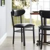 LT&S Boomerang Series Lancaster Table & Seating Boomerang Black Finish Chair With 2 1/2" Black Vinyl Padded Seat And Back
