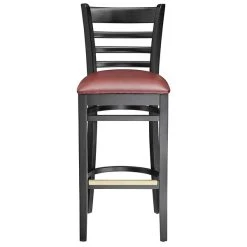 Lancaster Table & Seating Black Ladder Back Bar Height Chair With Burgundy Padded Seat 9 Lancaster Table & Seating Black Ladder Back Bar Height Chair With Burgundy Padded Seat -Zown Shop 2105158