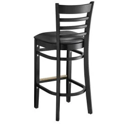 Lancaster Table & Seating Black Ladder Back Bar Height Chair With Black Padded Seat 7 Lancaster Table & Seating Black Ladder Back Bar Height Chair With Black Padded Seat -Zown Shop 2105167