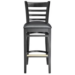 Lancaster Table & Seating Black Ladder Back Bar Height Chair With Black Padded Seat 9 Lancaster Table & Seating Black Ladder Back Bar Height Chair With Black Padded Seat -Zown Shop 2105168