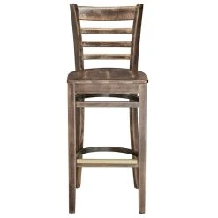Lancaster Table & Seating Vintage Finish Ladder Back Bar Height Chair With Vintage Wood Seat -Zown Shop 2106920