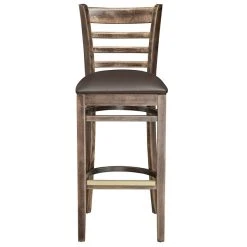 Lancaster Table & Seating Vintage Ladder Back Bar Height Chair With Dark Brown Padded Seat 9 Lancaster Table & Seating Vintage Ladder Back Bar Height Chair With Dark Brown Padded Seat -Zown Shop 2106950