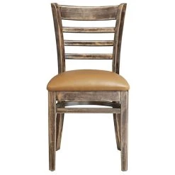 Lancaster Table & Seating Vintage Finish Wooden Ladder Back Chair With 2 1/2" Light Brown Padded Seat 9 Lancaster Table & Seating Vintage Finish Wooden Ladder Back Chair With 2 1/2" Light Brown Padded Seat -Zown Shop 2112065