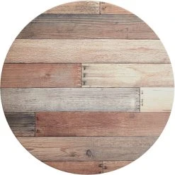 LT&S Excalibur Lancaster Table & Seating Excalibur 31 1/2" Round Dining Height Table With Textured Mixed Plank Finish And Cross Base Plate -Zown Shop 2113992