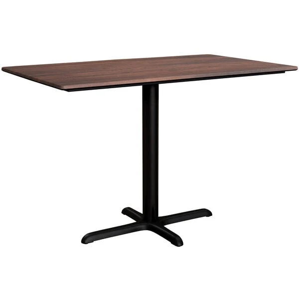 LT&S Excalibur Lancaster Table & Seating Excalibur 27 1/2" X 47 3/16" Rectangular Dining Height Table With Textured Walnut Finish And Cross Base Plate 2 LT&S Excalibur Lancaster Table & Seating Excalibur 27 1/2" X 47 3/16" Rectangular Dining Height Table With Textured Walnut Finish And Cross Base Plate - Image 2