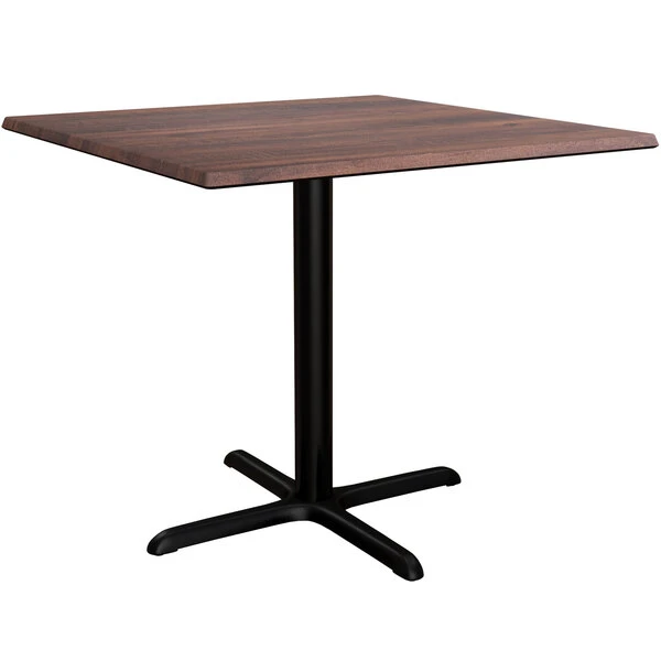 LT&S Excalibur Lancaster Table & Seating Excalibur 36" X 36" Square Dining Height Table With Textured Walnut Finish And Cross Base Plate 2 LT&S Excalibur Lancaster Table & Seating Excalibur 36" X 36" Square Dining Height Table With Textured Walnut Finish And Cross Base Plate - Image 2