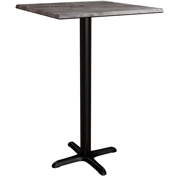 LT&S Excalibur Lancaster Table & Seating Excalibur 27 1/2" X 27 1/2" Square Bar Height Table With Smooth Paladina Finish And Cross Base Plate 2 LT&S Excalibur Lancaster Table & Seating Excalibur 27 1/2" X 27 1/2" Square Bar Height Table With Smooth Paladina Finish And Cross Base Plate - Image 2