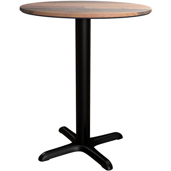 LT&S Excalibur Lancaster Table & Seating Excalibur 31 1/2" Round Dining Height Table With Textured Farmhouse Finish And Cross Base Plate 2 LT&S Excalibur Lancaster Table & Seating Excalibur 31 1/2" Round Dining Height Table With Textured Farmhouse Finish And Cross Base Plate - Image 2
