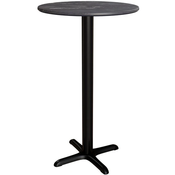 LT&S Excalibur Lancaster Table & Seating Excalibur 31 1/2" Round Bar Height Table With Smooth Letizia Finish And Cross Base Plate 2 LT&S Excalibur Lancaster Table & Seating Excalibur 31 1/2" Round Bar Height Table With Smooth Letizia Finish And Cross Base Plate - Image 2