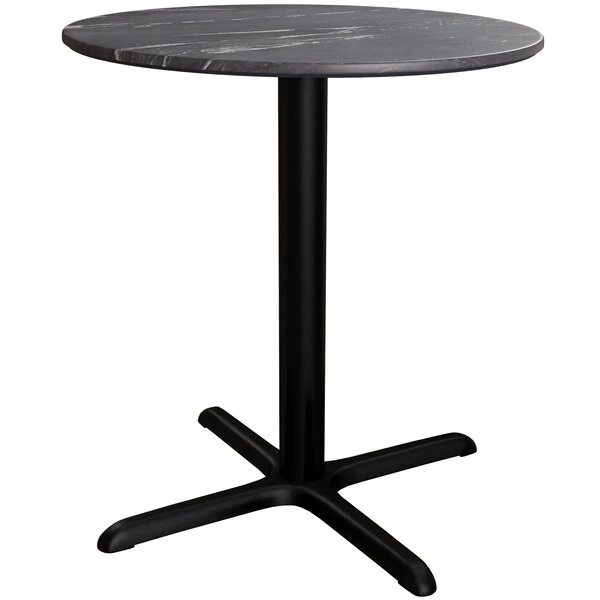LT&S Excalibur Lancaster Table & Seating Excalibur 36" Round Dining Height Table With Smooth Letizia Finish And Cross Base Plate 2 LT&S Excalibur Lancaster Table & Seating Excalibur 36" Round Dining Height Table With Smooth Letizia Finish And Cross Base Plate - Image 2