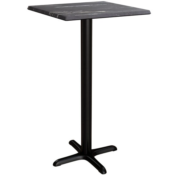 LT&S Excalibur Lancaster Table & Seating Excalibur 23 5/8" X 23 5/8" Square Bar Height Table With Smooth Letizia Finish And Cross Base Plate 2 LT&S Excalibur Lancaster Table & Seating Excalibur 23 5/8" X 23 5/8" Square Bar Height Table With Smooth Letizia Finish And Cross Base Plate - Image 2