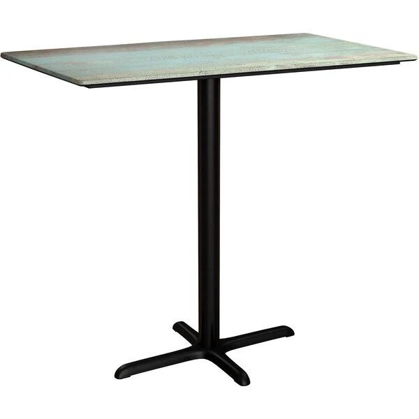 LT&S Excalibur Lancaster Table & Seating Excalibur 27 1/2" X 47 3/16" Rectangular Bar Height Table With Textured Canyon Painted Metal Finish And Cross Base Plate 2 LT&S Excalibur Lancaster Table & Seating Excalibur 27 1/2" X 47 3/16" Rectangular Bar Height Table With Textured Canyon Painted Metal Finish And Cross Base Plate - Image 2