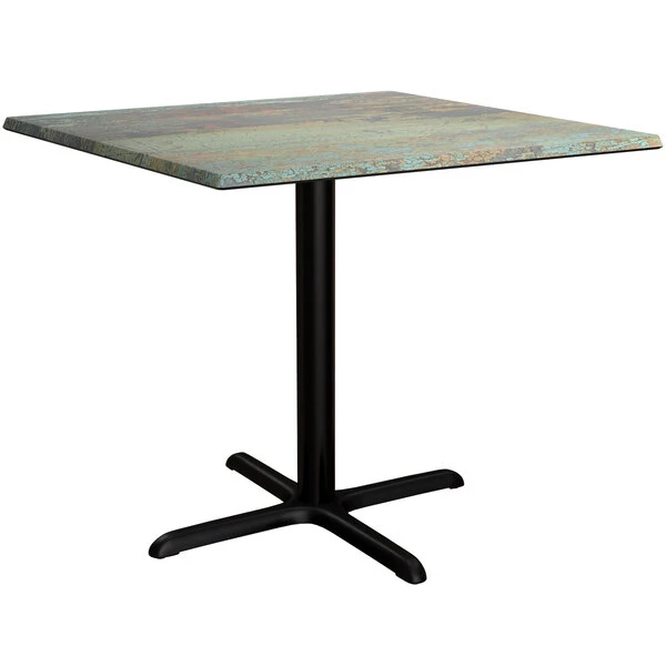 LT&S Excalibur Lancaster Table & Seating Excalibur 36" X 36" Square Dining Height Table With Textured Canyon Painted Metal Finish And Cross Base Plate 2 LT&S Excalibur Lancaster Table & Seating Excalibur 36" X 36" Square Dining Height Table With Textured Canyon Painted Metal Finish And Cross Base Plate - Image 2