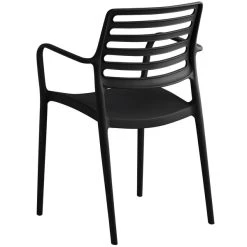 Lancaster Table & Seating Allegro Black Stackable Resin Arm Chair -Zown Shop 2126304