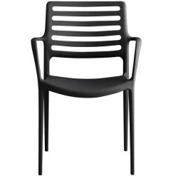 Lancaster Table & Seating Allegro Black Stackable Resin Arm Chair -Zown Shop 2126305