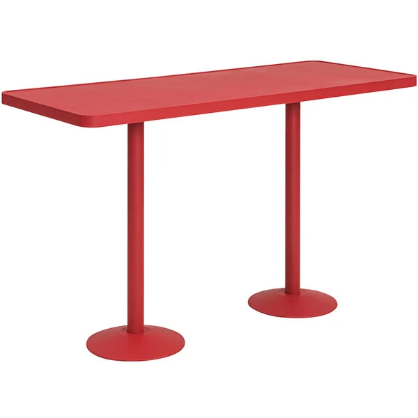 Wabash Valley HAA5D7P Hanna Collection 30" X 48" Red Solid Bar Height Portable Community Table 1 Wabash Valley HAA5D7P Hanna Collection 30" X 48" Red Solid Bar Height Portable Community Table