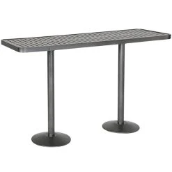 Wabash Valley HAA5E9P Hanna Collection 30" X 72" Gray Horizontal Slat Bar Height Portable Community Table