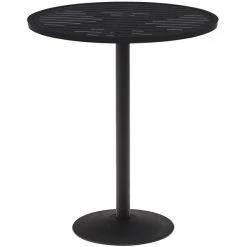 Wabash Valley HAAI79P Hanna Collection 36" Round Horizontal Slat Portable Pedestal Bar Table
