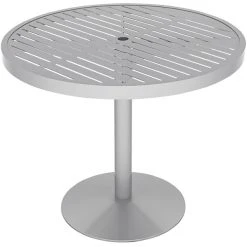 Wabash Valley HA2I79P Hanna Collection 36" Round Horizontal Slat Portable Pedestal Table