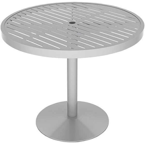 Wabash Valley HA2I79P Hanna Collection 36" Round Horizontal Slat Portable Pedestal Table 1 Wabash Valley HA2I79P Hanna Collection 36" Round Horizontal Slat Portable Pedestal Table