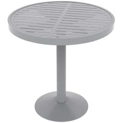 Wabash Valley HA2J79P Hanna Collection 30" Round Horizontal Slat Portable Pedestal Table