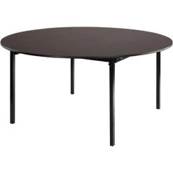 National Public Seating MSFT60RDLPEB Max Seating 60" Round Folding Table With Light Plywood Top And Edge Banding