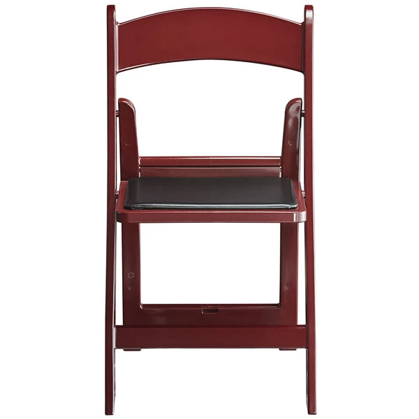 Lancaster Table & Seating Mahogany Resin Folding Chair With Vinyl Seat 4 Lancaster Table & Seating Mahogany Resin Folding Chair With Vinyl Seat - Image 4