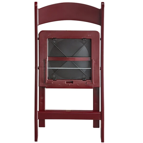 Lancaster Table & Seating Mahogany Resin Folding Chair With Vinyl Seat 5 Lancaster Table & Seating Mahogany Resin Folding Chair With Vinyl Seat - Image 5