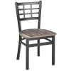 BFM Seating Marietta Sand Black Steel Window Back Chair With Relic Farm House Melamine Seat