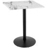 Holland Bar Stool OD214-2242BWOD30SQWM 30" Square White Marble Laminate Outdoor / Indoor Bar Height Table With Round Base