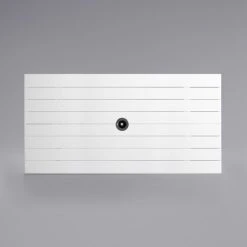 Lancaster Table & Seating 32" X 60" White Powder-Coated Aluminum Dining Height Outdoor Table With Umbrella Hole And 4 Side Chairs -Zown Shop 2184548