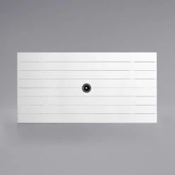 Lancaster Table & Seating 32" X 60" White Powder-Coated Aluminum Dining Height Outdoor Table With Umbrella Hole And 6 Side Chairs -Zown Shop 2184551