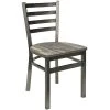 BFM Seating Lima Steel Side Chair With Farm House Relic Seat And Clear Coat Frame