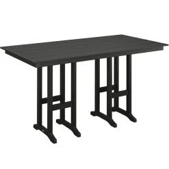 POLYWOOD Farmhouse 37" X 72" Black Bar Height Table