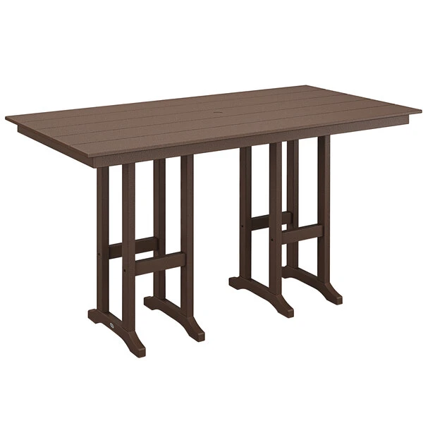 POLYWOOD Farmhouse 37" X 72" Mahogany Bar Height Table 1 POLYWOOD Farmhouse 37" X 72" Mahogany Bar Height Table