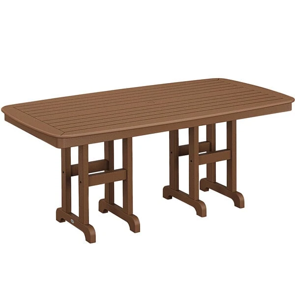 POLYWOOD Nautical 37" X 72" Teak Dining Height Table 1 POLYWOOD Nautical 37" X 72" Teak Dining Height Table