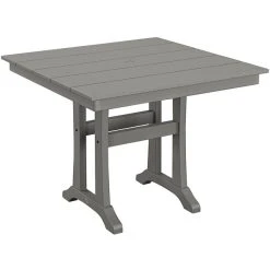POLYWOOD Farmhouse Trestle 37" Slate Grey Dining Height Table