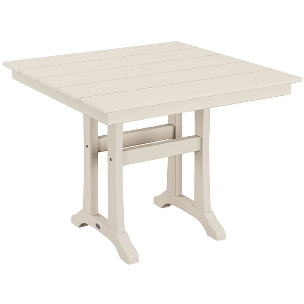 POLYWOOD Farmhouse Trestle 37" Sand Dining Height Table 1 POLYWOOD Farmhouse Trestle 37" Sand Dining Height Table