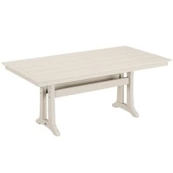 POLYWOOD Farmhouse Trestle 37" X 72" Sand Dining Height Table
